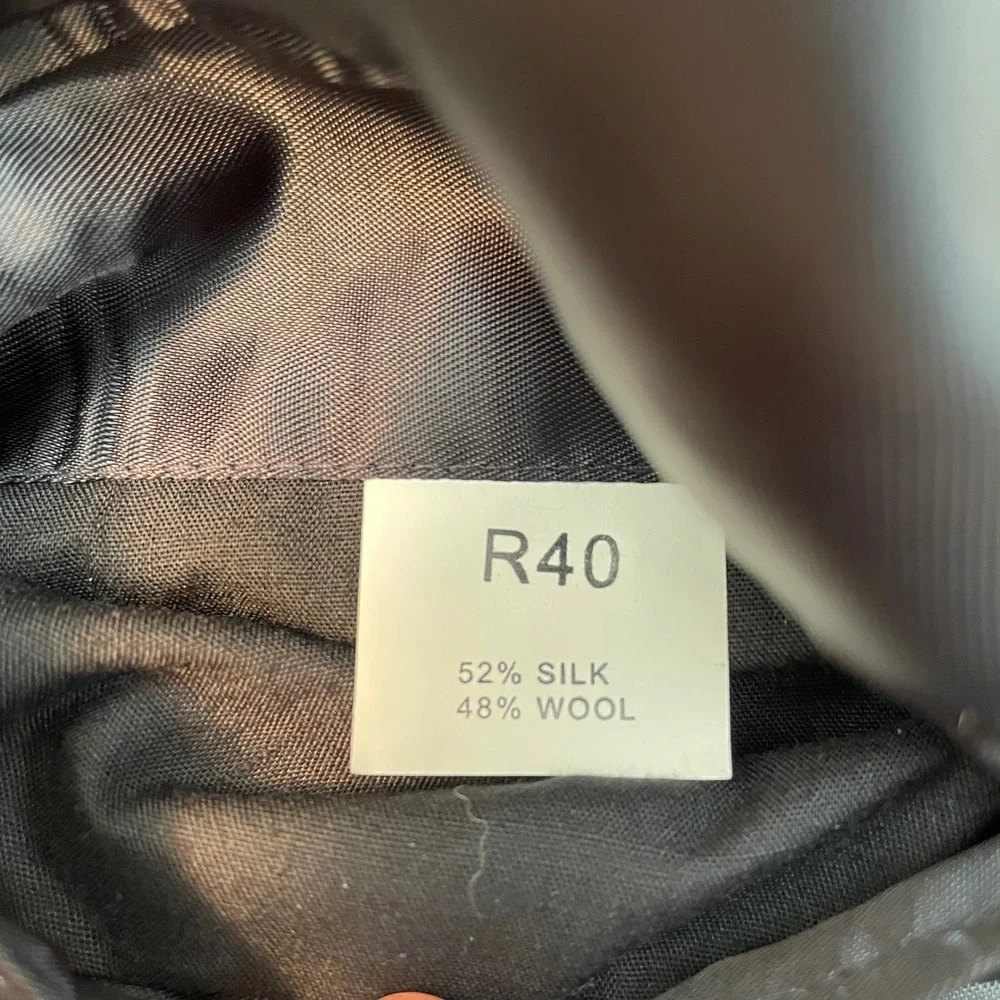 Jos. A. Bank Mens 40R Silk Wool Houndstooth‎ Blazer Sport Coat Black White Brown